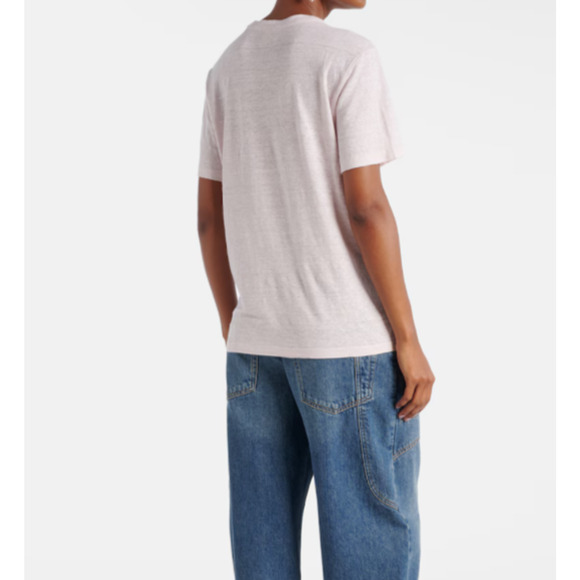 Isabel Marant Étoile Pink 100% Linen Graphic Logo T-Shirt Size M - Picture 10 of 10